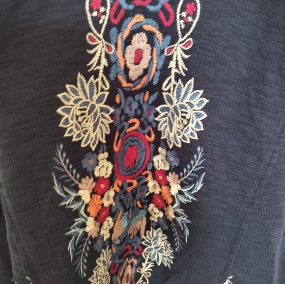 Coldwater Creek Open Front Embroidered Long Kimono Vest 100% Cotton XL Pockets - Picture 8 of 13